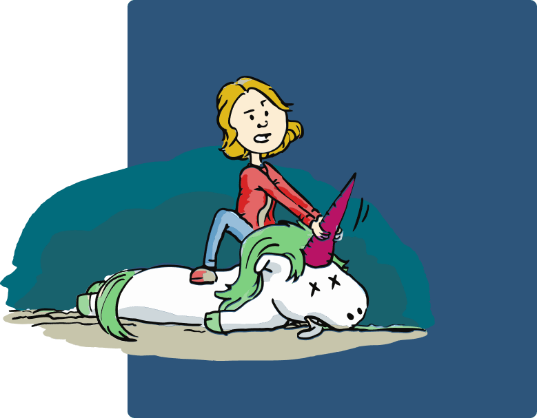 a girl pillaging a unicorn horn